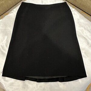 Ann Taylor Black Pencil Skirt w/ 3 Back Kick Pleats, Size 10
